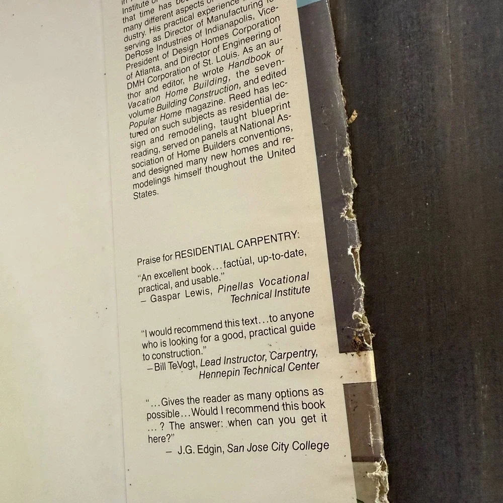 Residential Carpentry Book Mortimer Reed Construction Building Guide - Picture 5 of 8